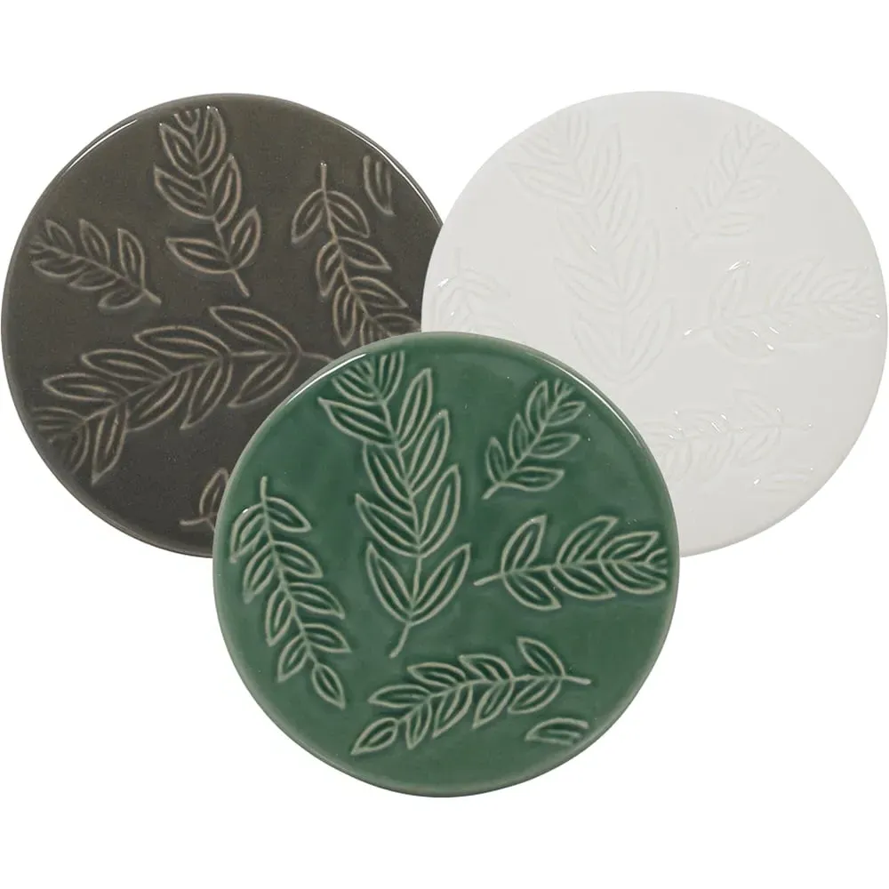 Botanical Ceramic Coaster - Green