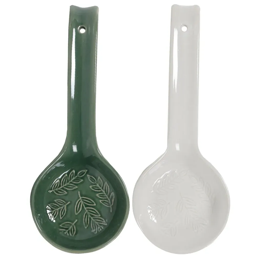 Botanical Spoon Rest - Green