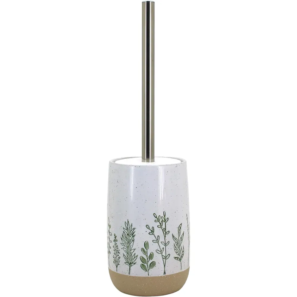 Botanical Toilet Brush Holder - White