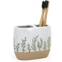 Botanical Toothbrush Holder - White