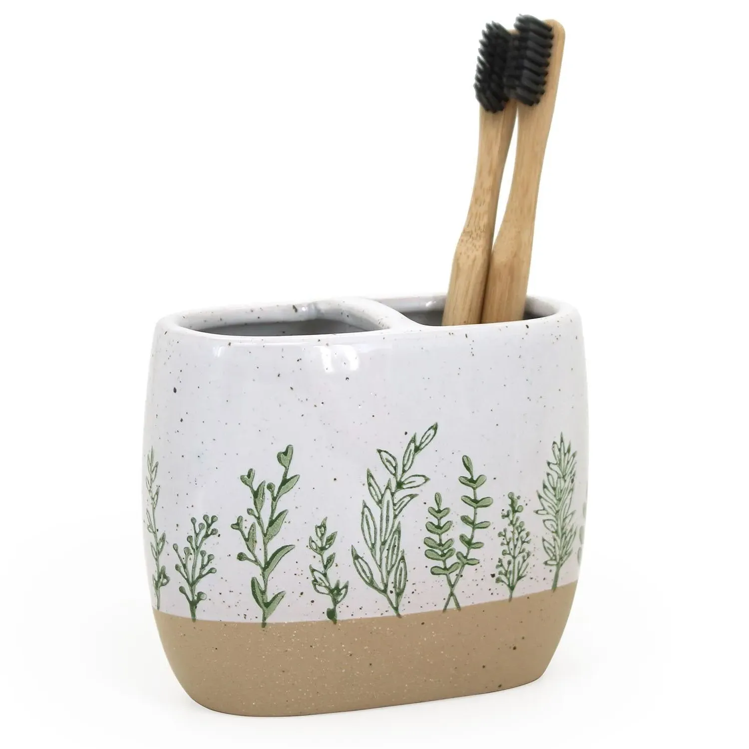 Botanical Toothbrush Holder - White image