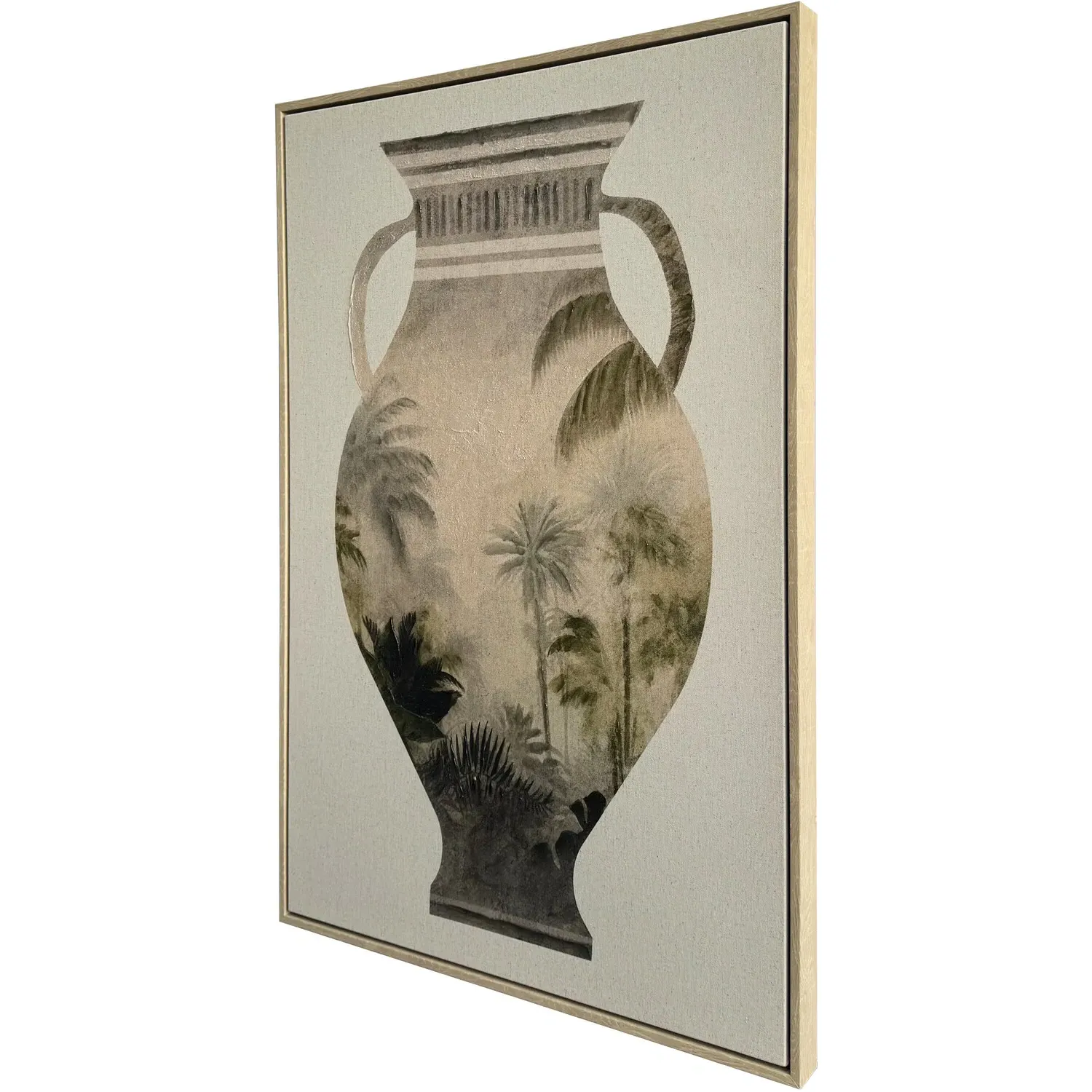 Botanical Vase Silhouette Framed Art - Natural