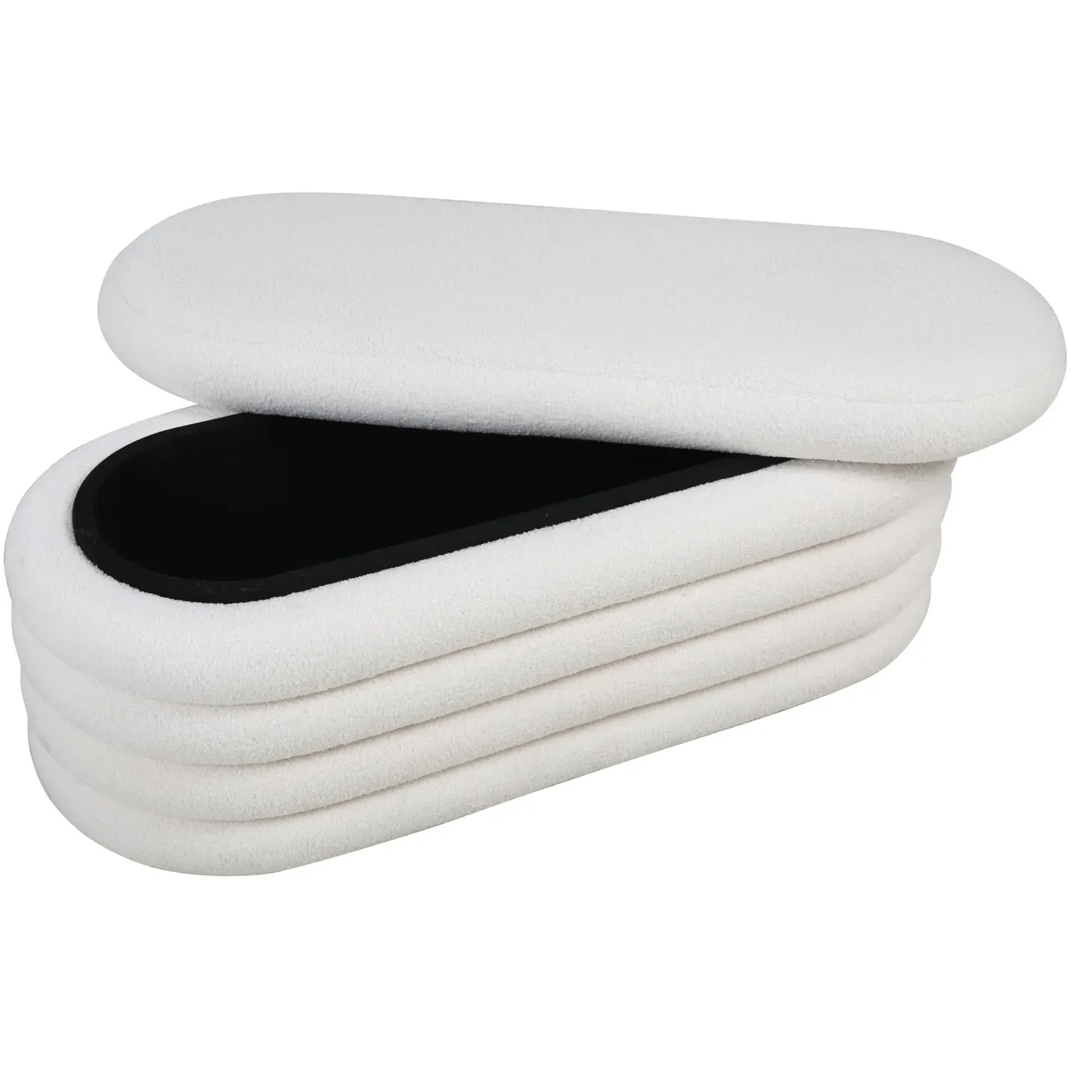 Boucle Storage Ottoman - Cream