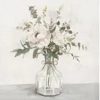 Bouquet Hand Embellished Wall Art - Neutral