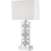 Boutique Collection Tallulah Crystal Mirror Table Lamp - White