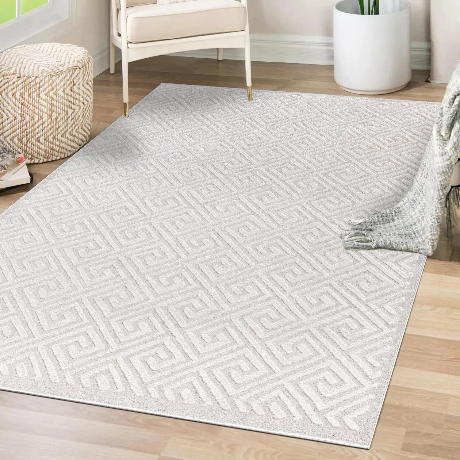 Boutique Meander Rug - Cream