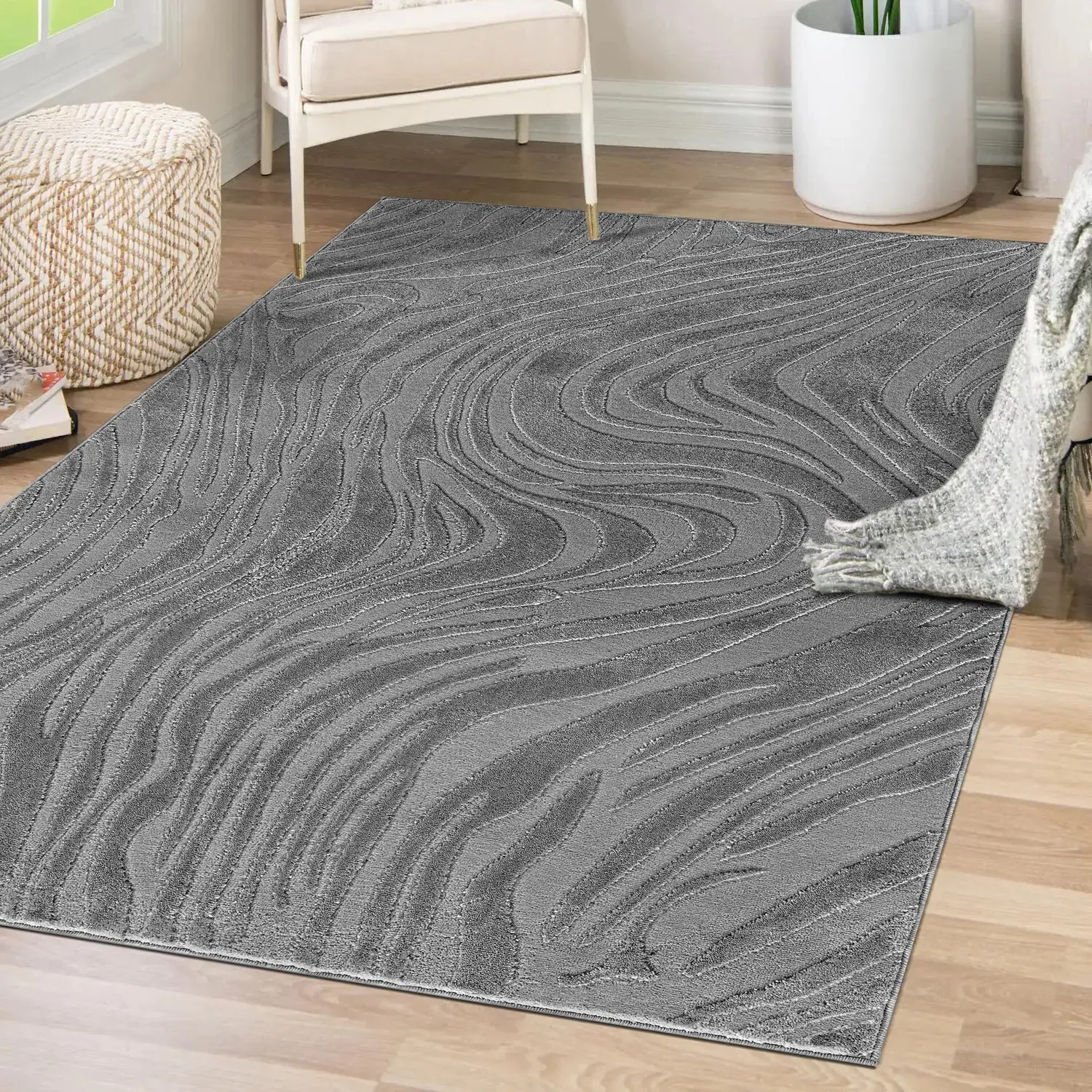 Boutique Wave Rug - Dark Grey