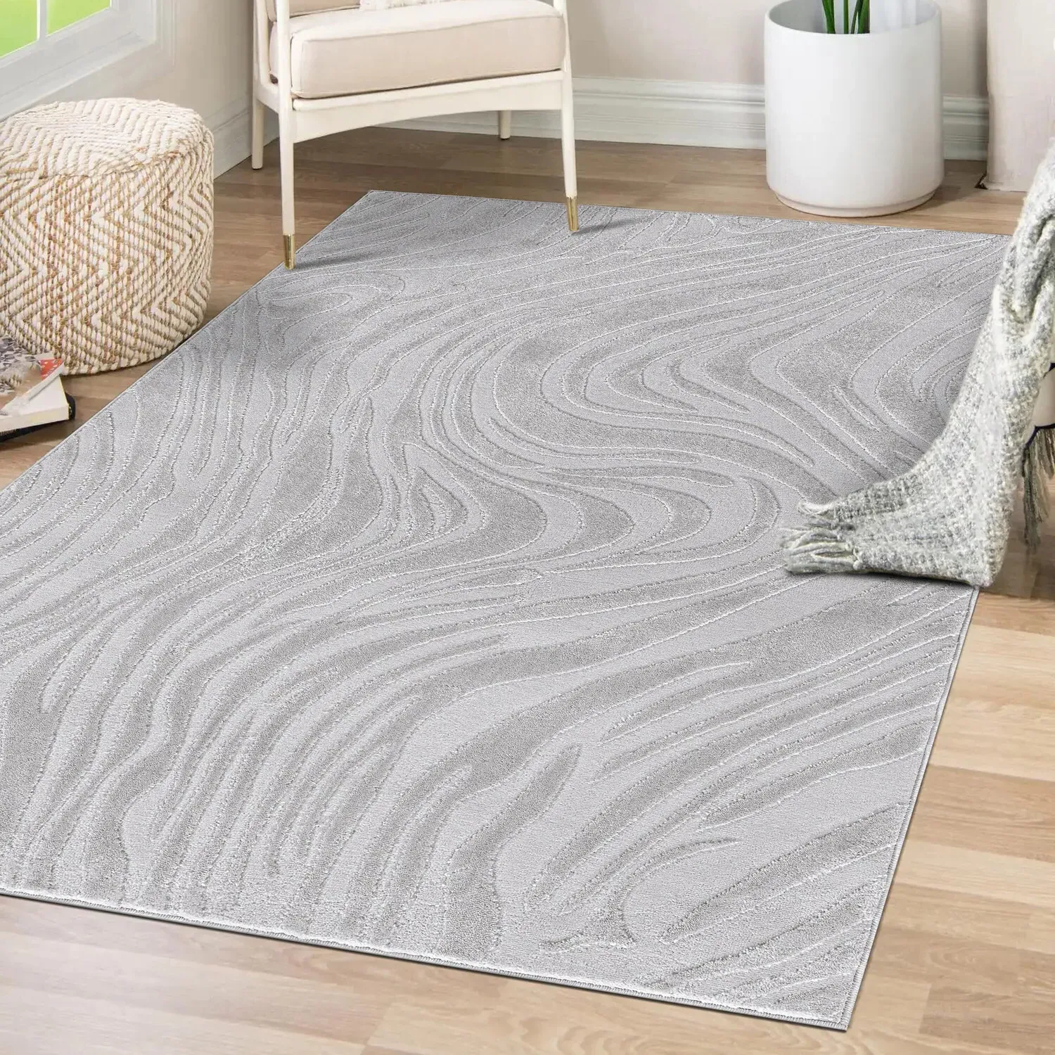 Boutique Wave Rug - Silver