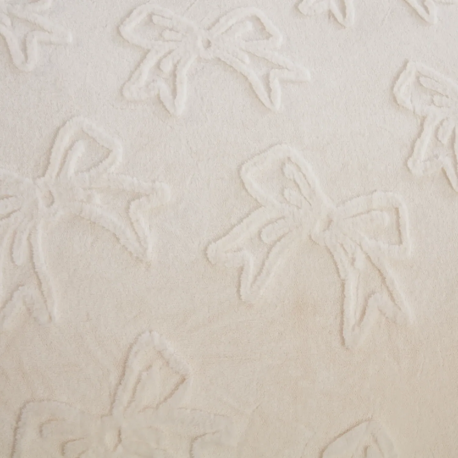 Bow Double Duvet Set - Ivory, Faux Fur