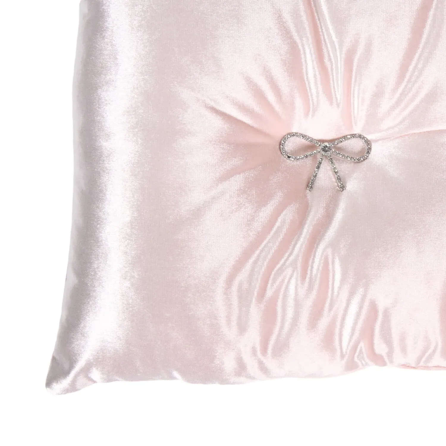 Bow Embellished Cushion - Pink