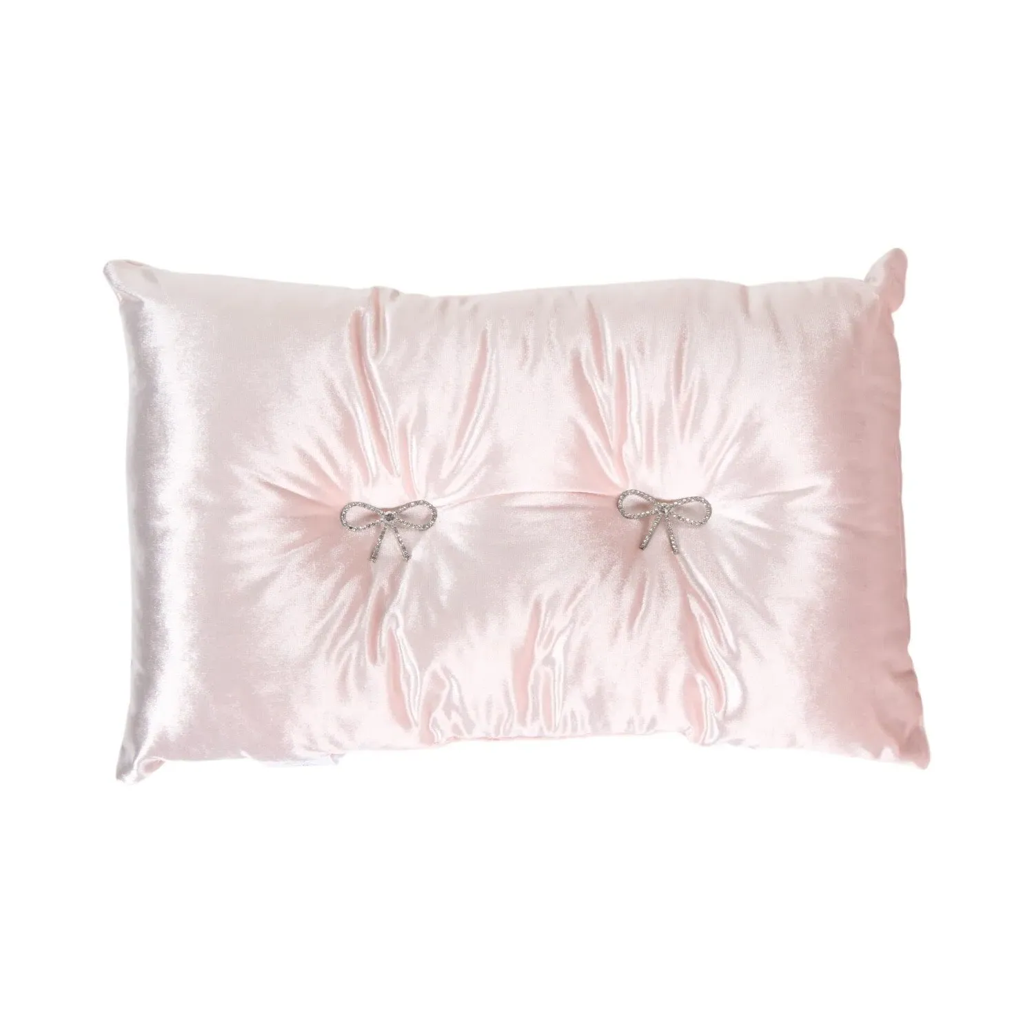 Bow Embellished Cushion - Pink