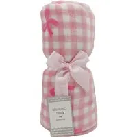 Bow Fleece Throw - Pink