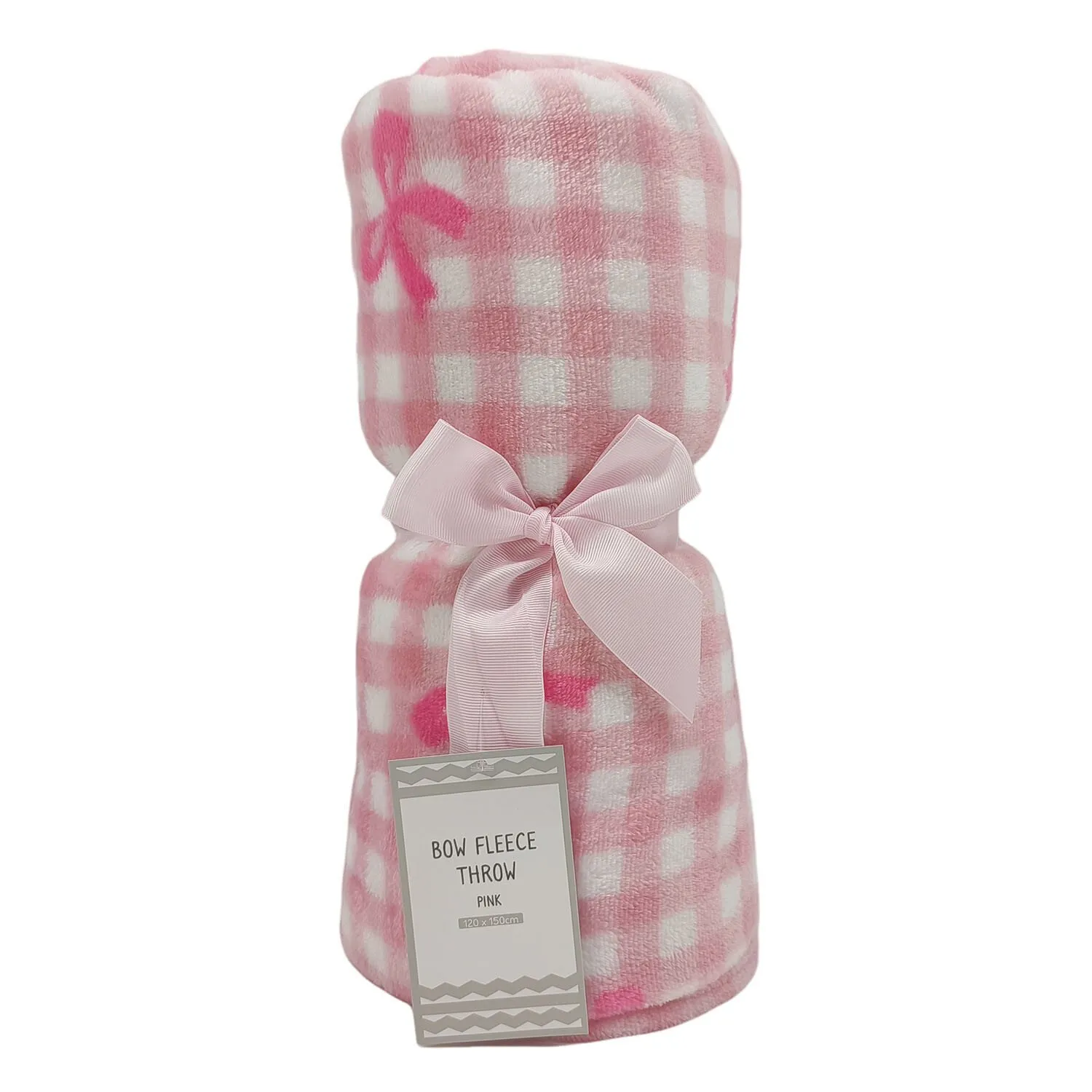 Bow Fleece Throw - Pink image