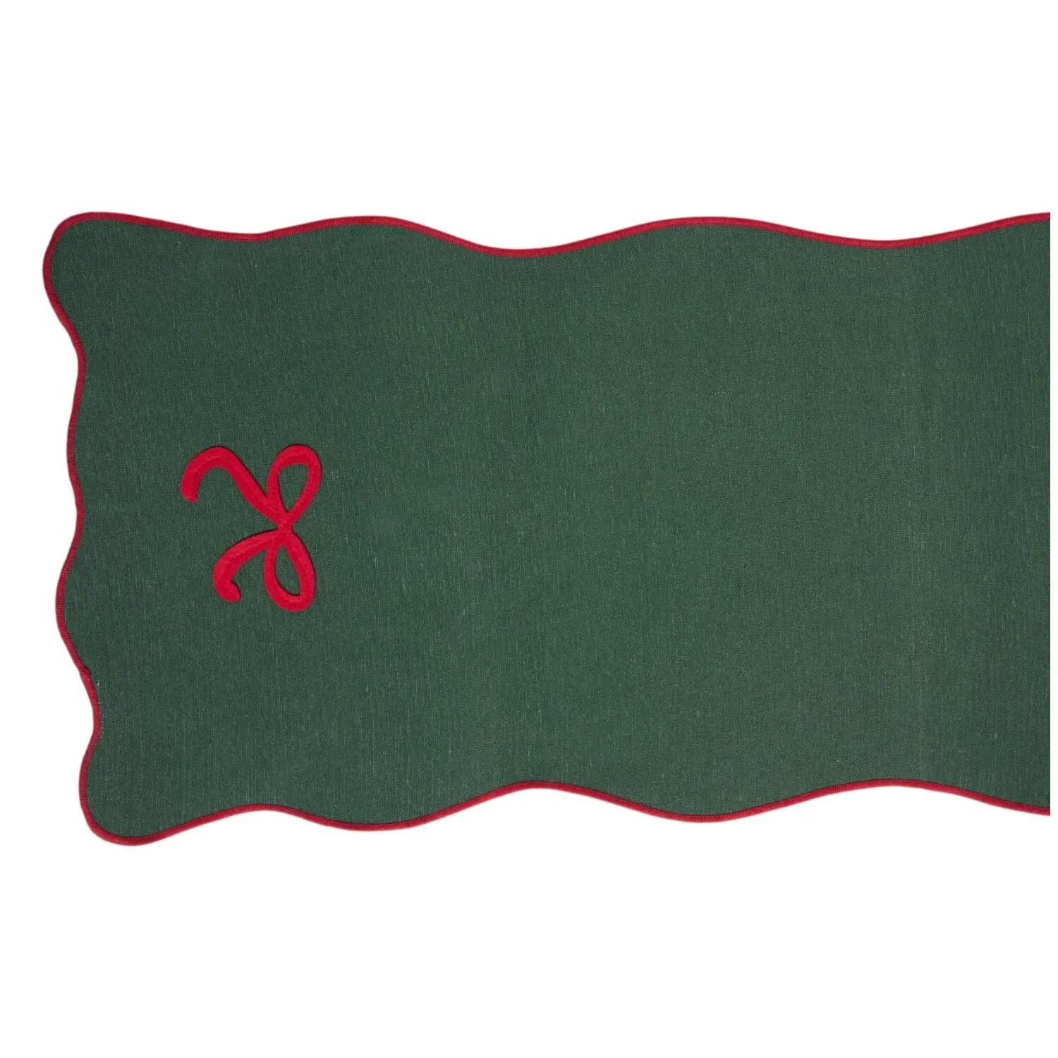Bow Scallop Edge Table Runner - Green image