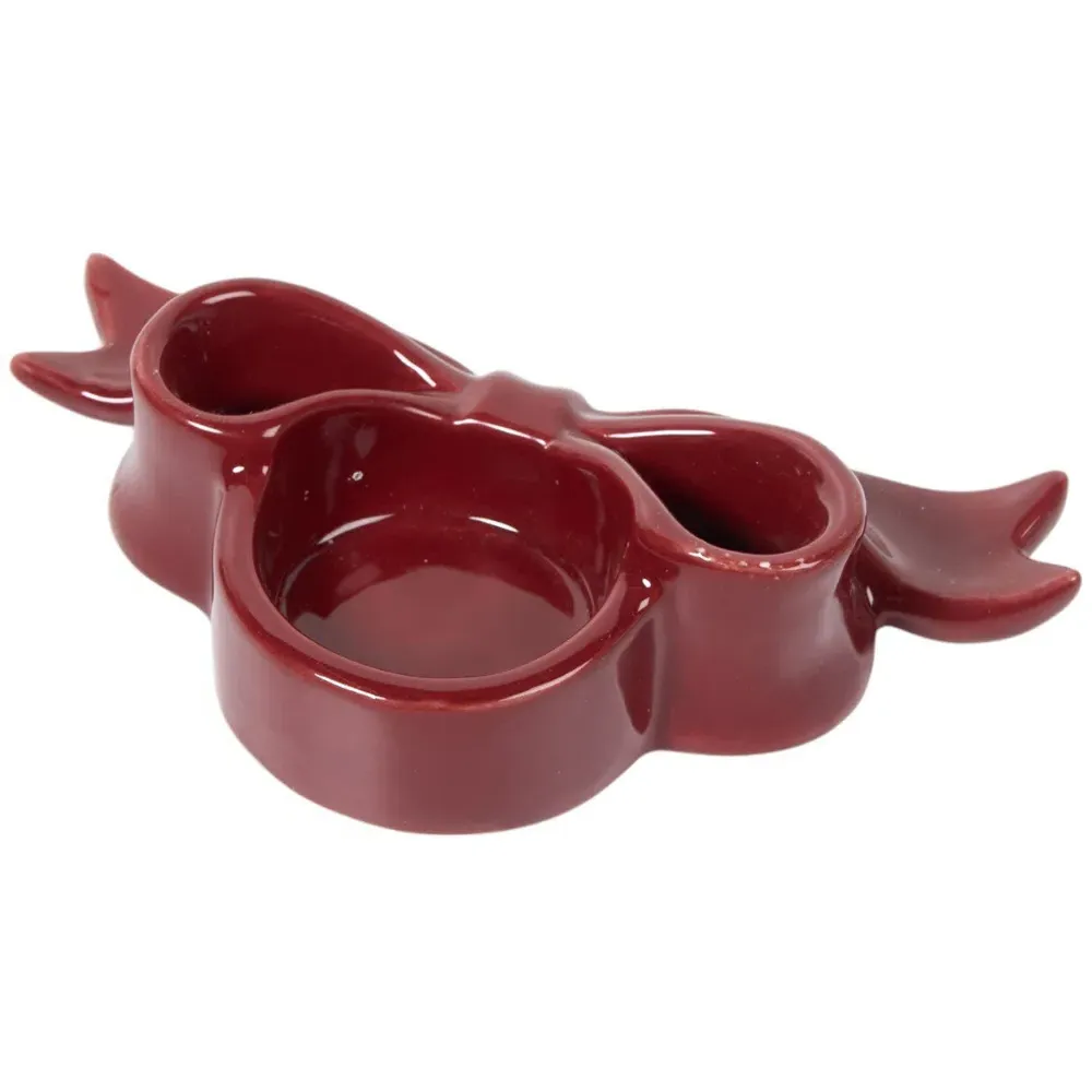 Bow Tealight Holder - Red, Gold