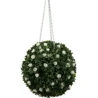 Boxwood Ball with Flowers - Green