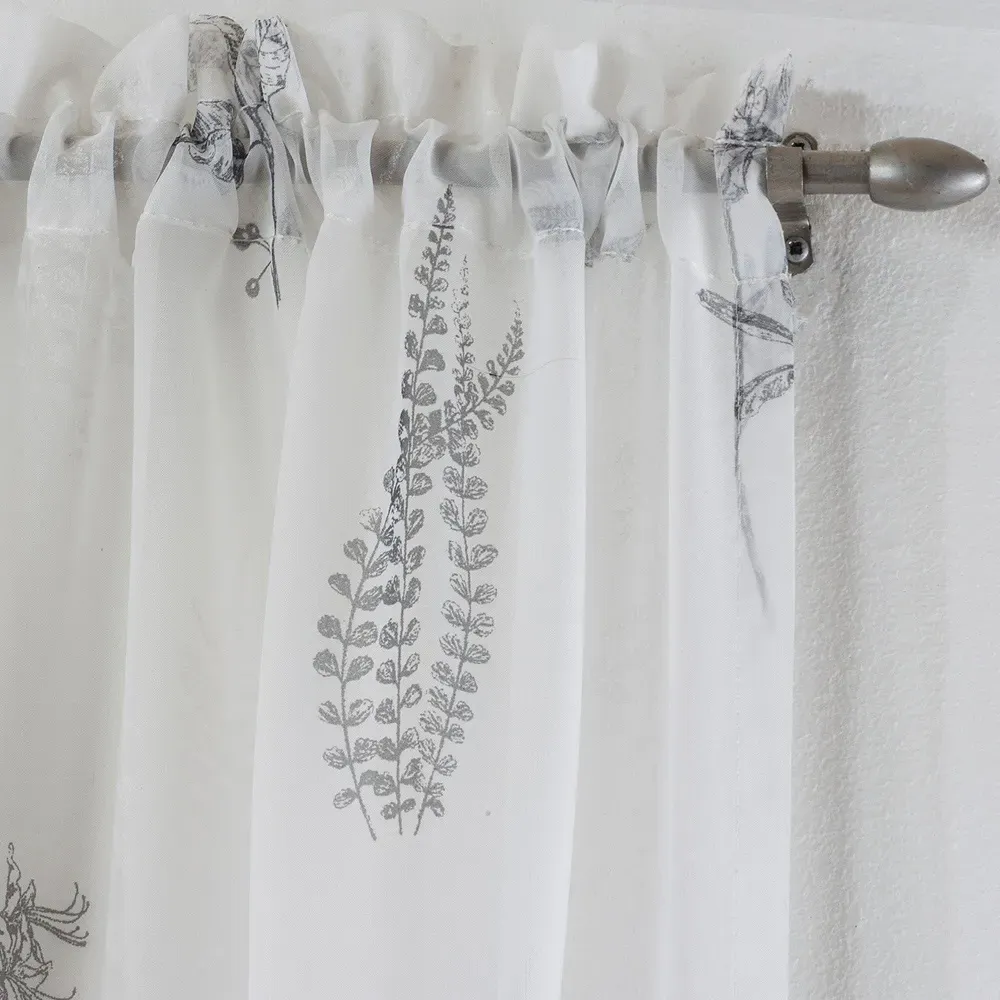 Bracken Panel Voile Curtain - Grey