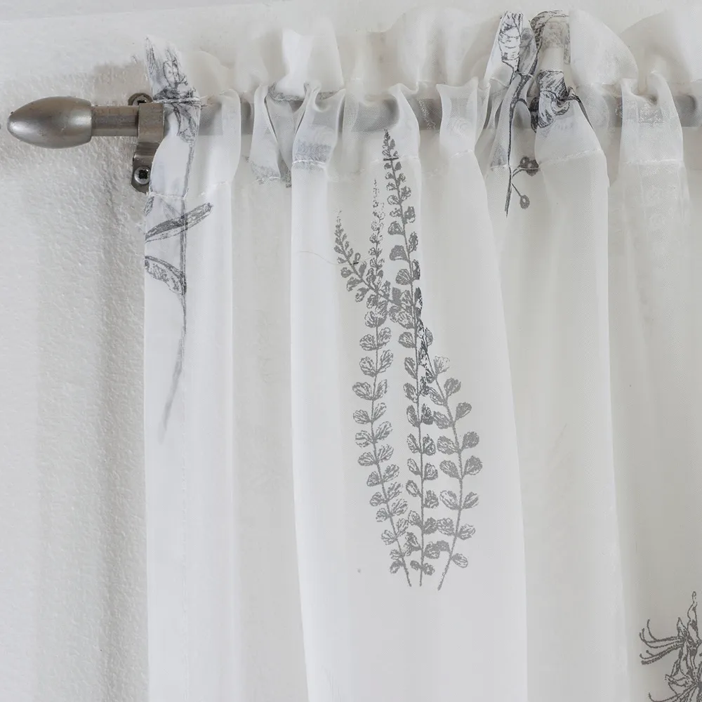 Bracken Voile Curtain Panel - Grey