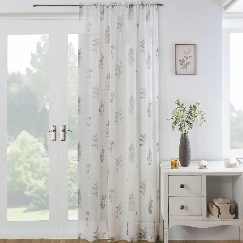 Bracken Voile Curtain Panel - Grey