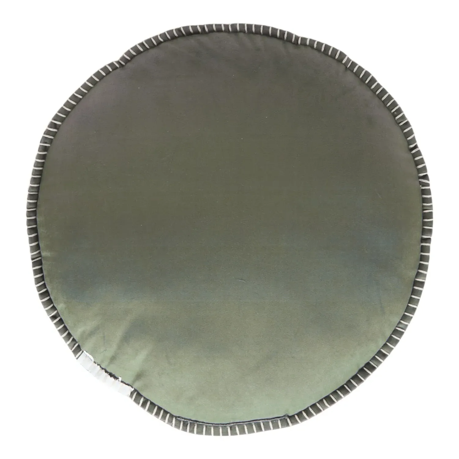 Briar Round Embroidered Cushion - Green