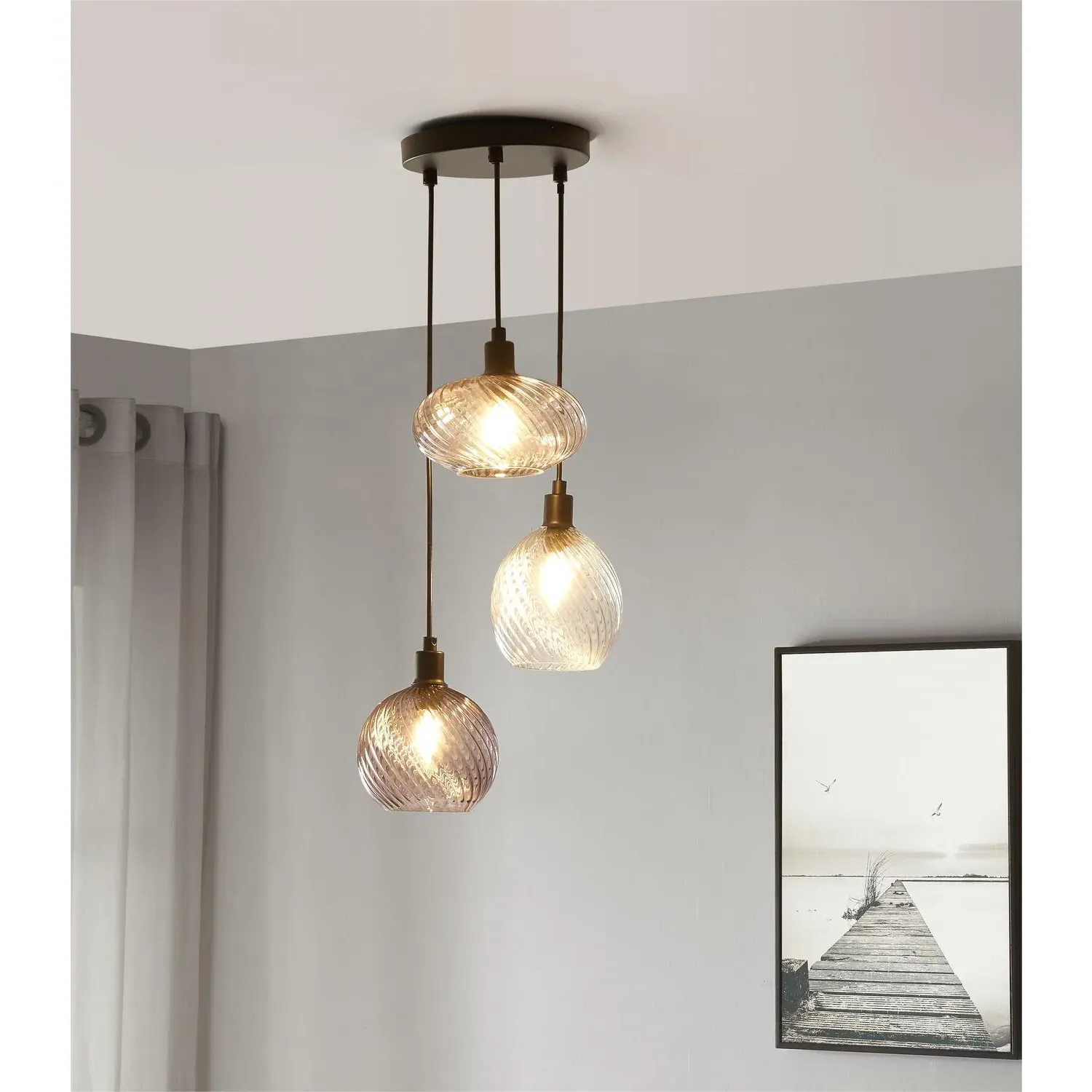 Brielle Ceiling Fitting - Smoked Grey