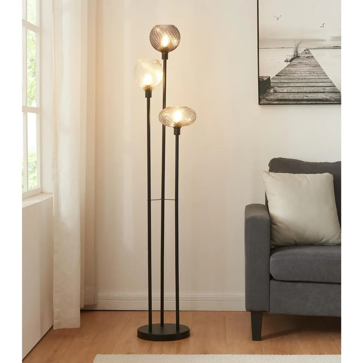 Brielle Floor Lamp - Grey