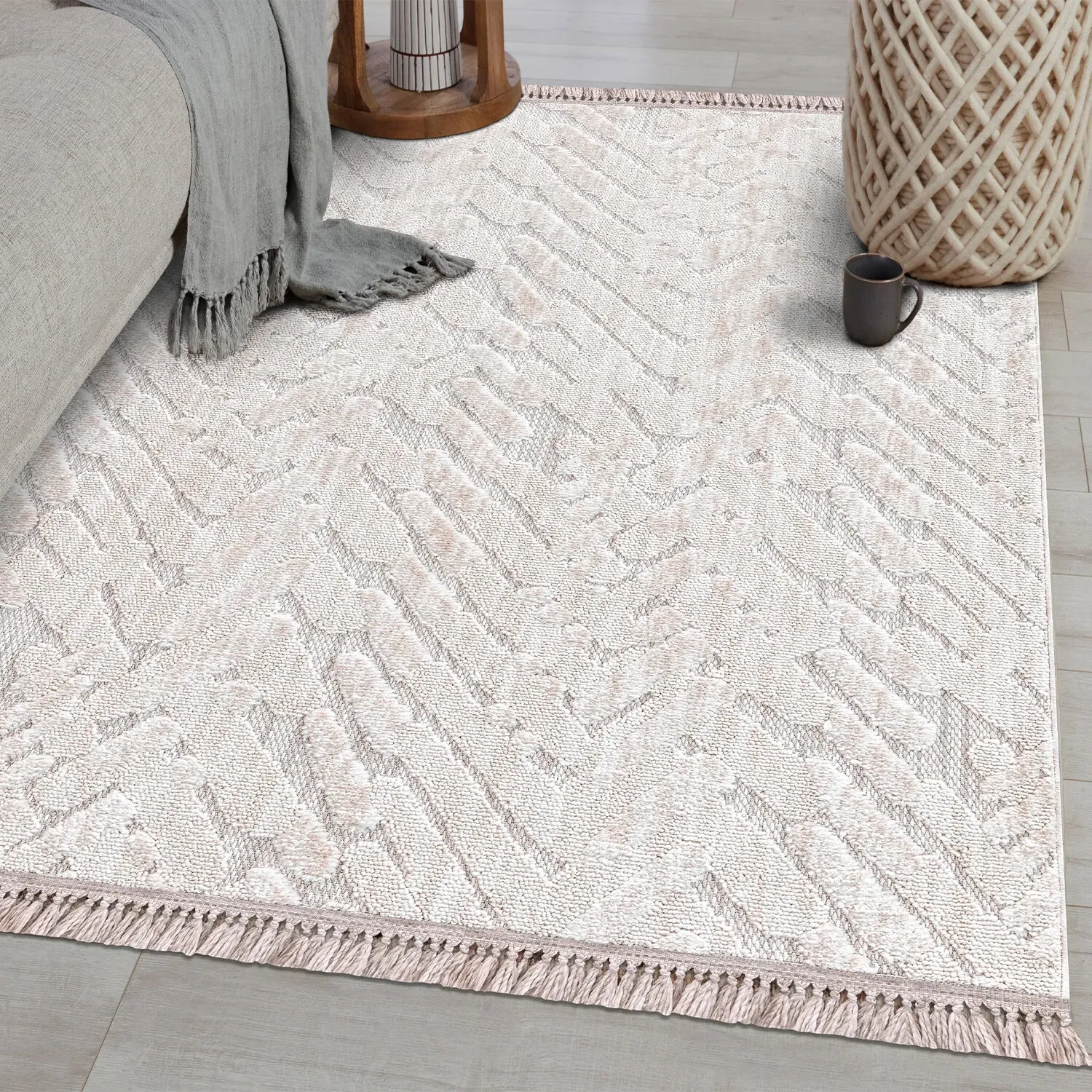 Broadway 120cm Chevron Rug - Natural
