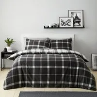 Brodie Check King Size Duvet Set - Black and White