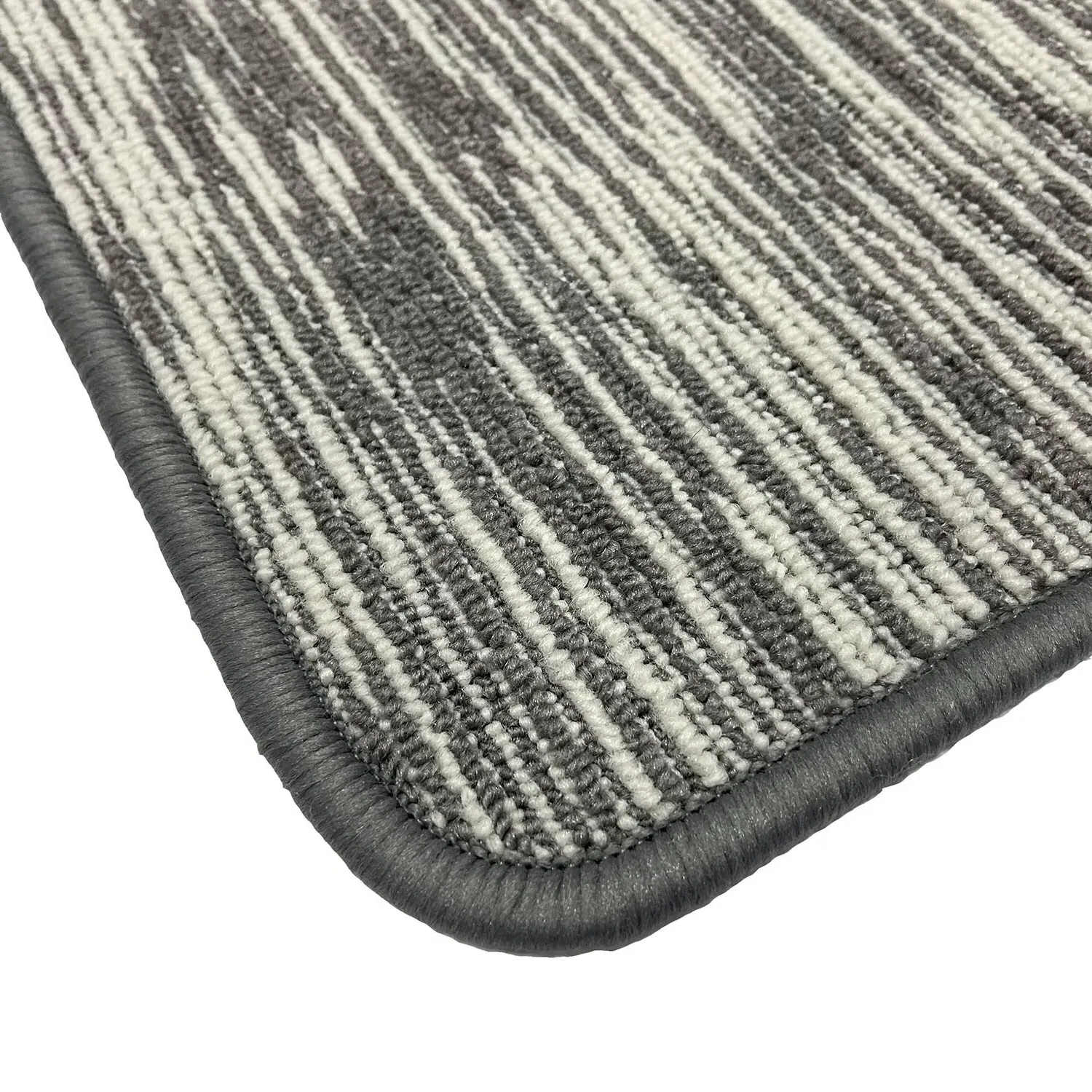 Broken Stripe Washable Mat - Grey