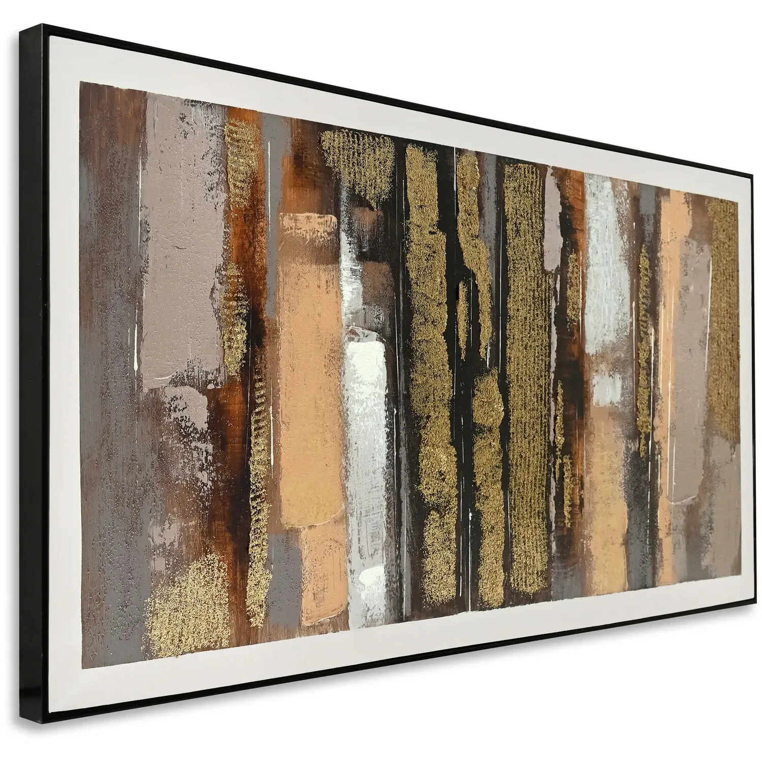 Bronze Effect Abstract Canvas - Multicolour