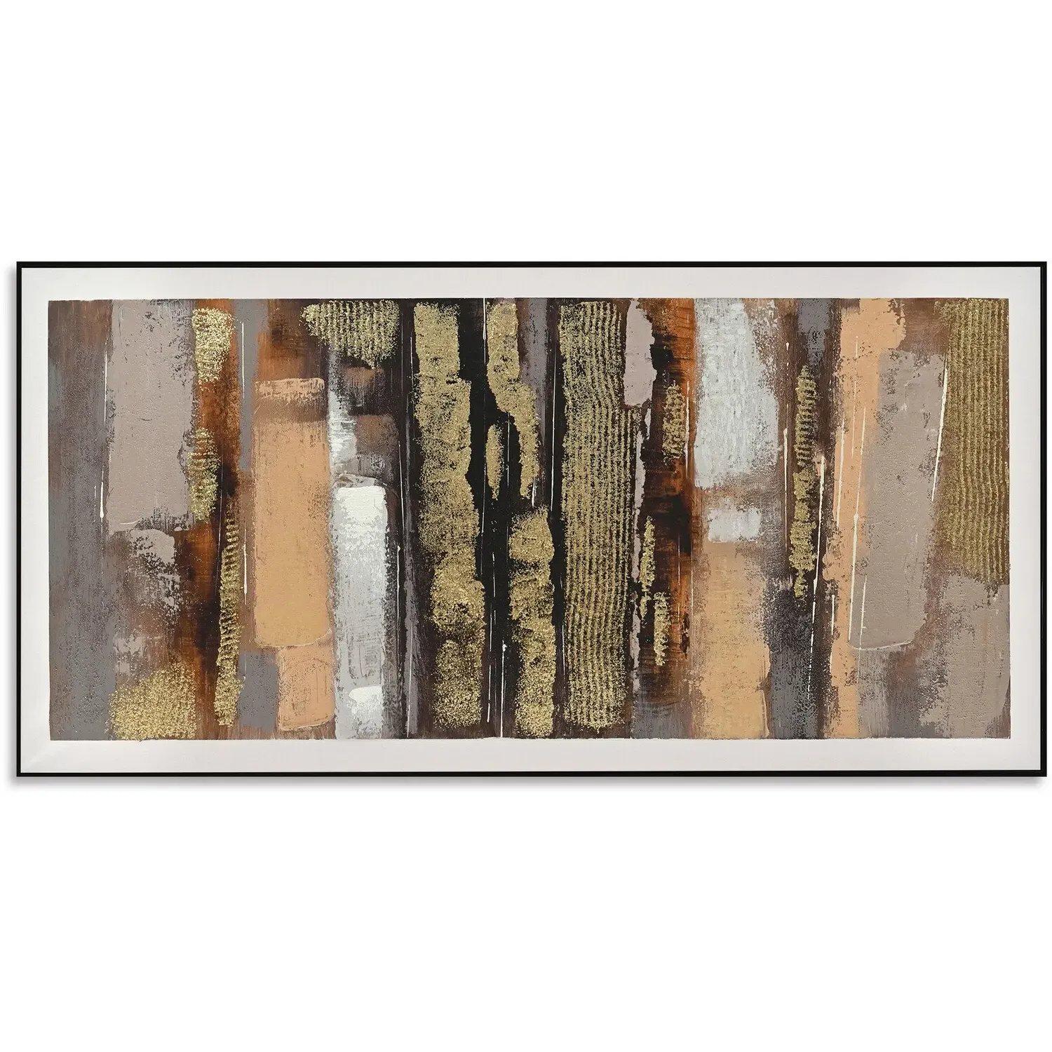 Bronze Effect Abstract Canvas - Multicolour image