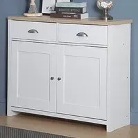 Brooklyn 2 Door 2 Drawer Sideboard - White, Oak