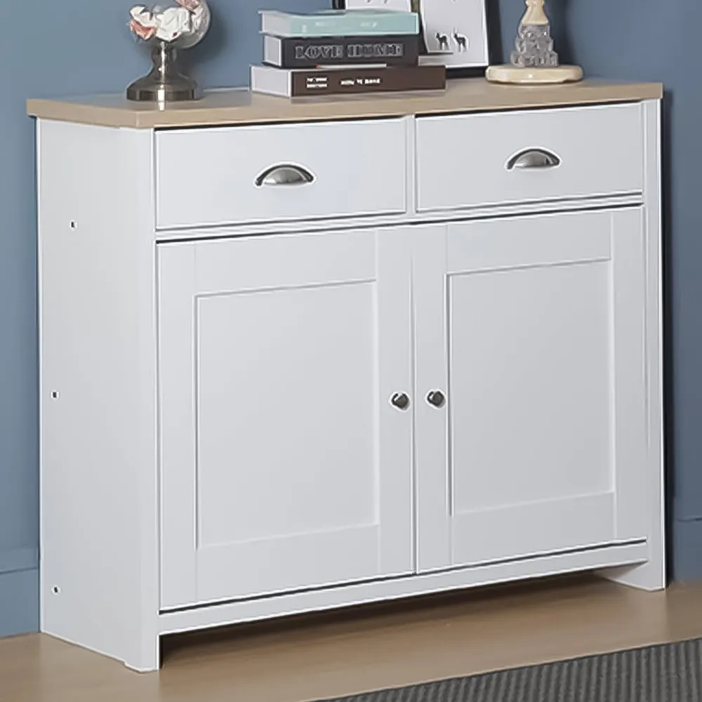 Brooklyn 2 Door 2 Drawer Sideboard - White, Oak