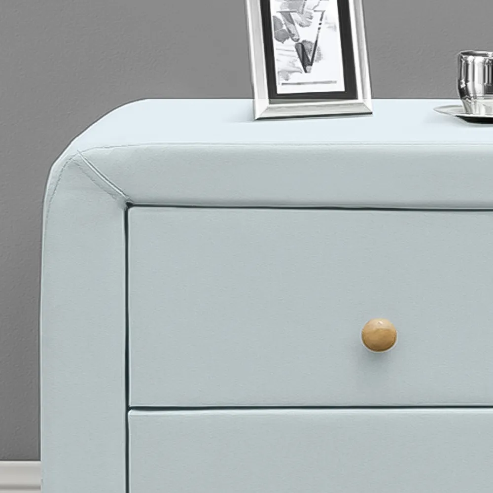 Brooklyn 2 Drawer Bedside Table - Blue, Linen