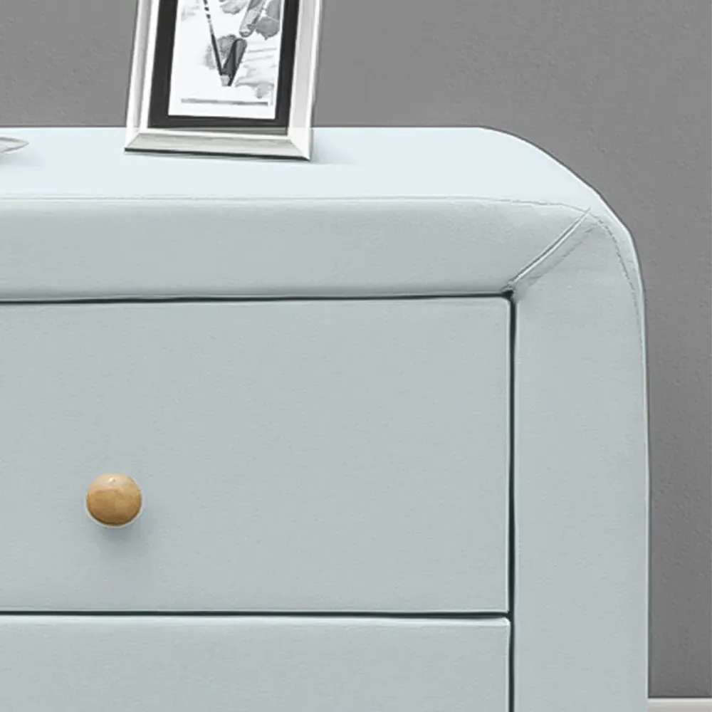 Brooklyn 2 Drawer Bedside Table - Blue, Linen