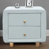 Brooklyn 2 Drawer Bedside Table - Blue, Linen