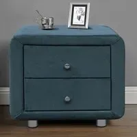 Brooklyn 2 Drawer Bedside Table - Blue, Velvet