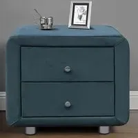 Brooklyn 2 Drawer Bedside Table - Blue, Velvet
