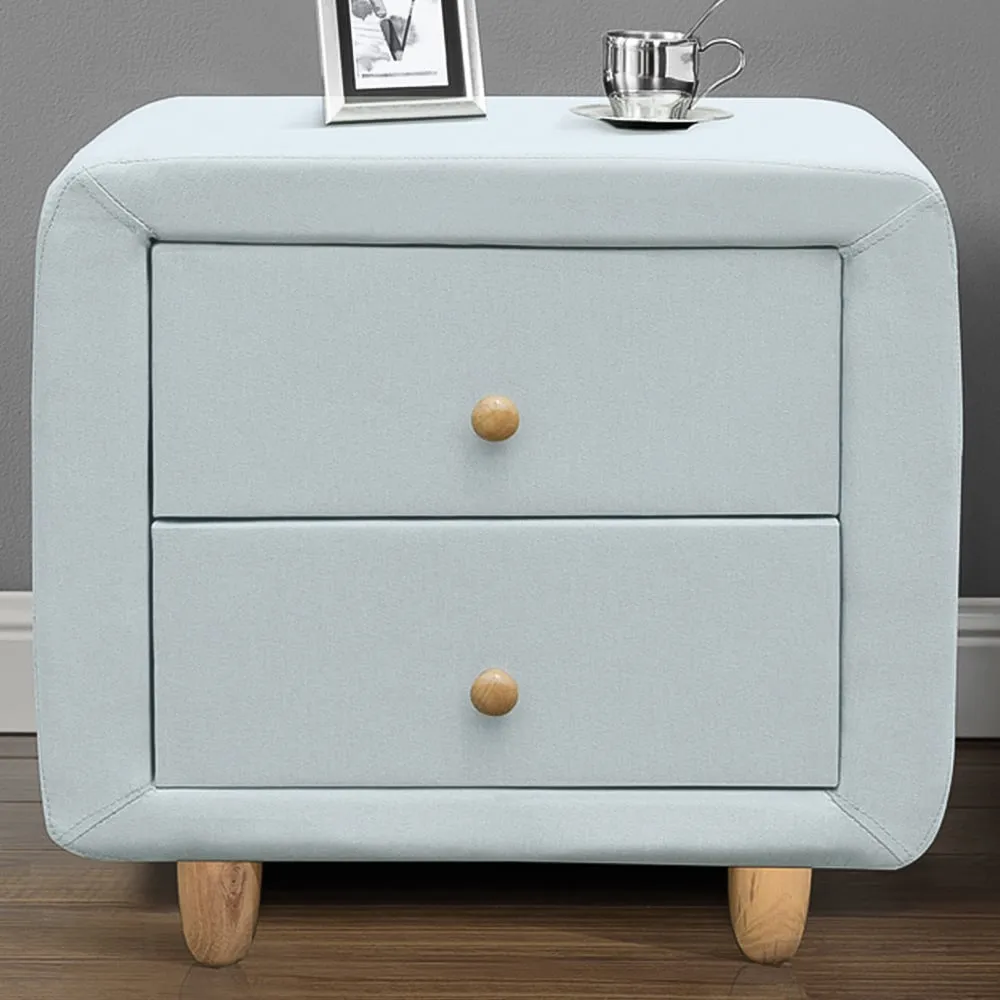 Brooklyn 2 Drawer Bedside Table - Blue image