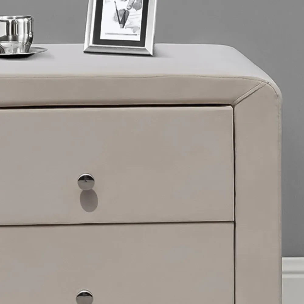 Brooklyn 2 Drawer Bedside Table - Cream, Velvet
