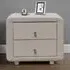 Brooklyn 2 Drawer Bedside Table - Cream, Velvet