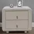 Brooklyn 2 Drawer Bedside Table - Cream, Velvet