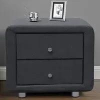 Brooklyn 2 Drawer Bedside Table - Grey, Linen