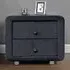 Brooklyn 2 Drawer Bedside Table - Grey, Velvet