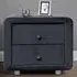Brooklyn 2 Drawer Bedside Table - Grey, Velvet