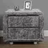 Brooklyn 2 Drawer Bedside Table - Silver, Crushed Velvet