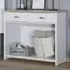 Brooklyn 2 Drawer Console Table with Shelf - White, Oak