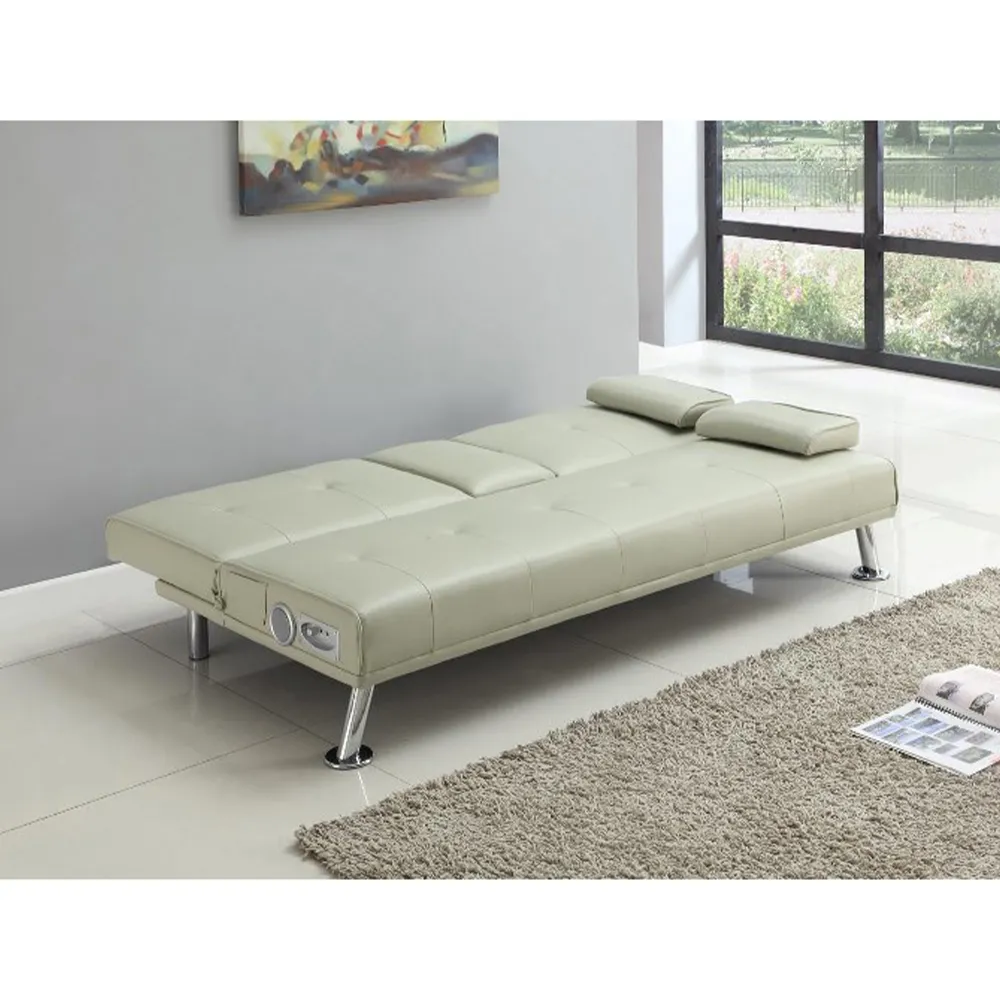 Brooklyn 2-Seater Cinema Sofa Bed with Bluetooth - Cream