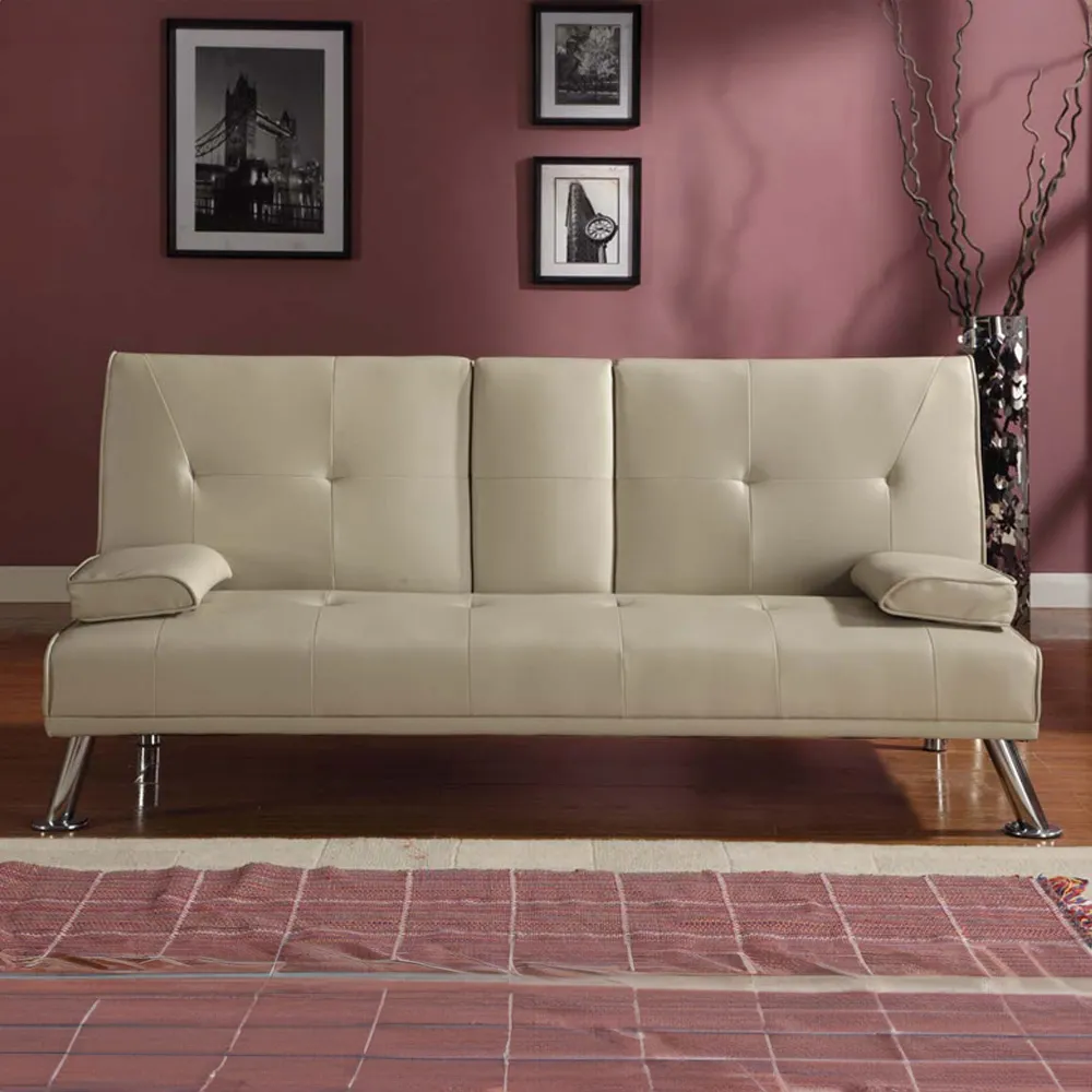 Brooklyn 2-Seater Cinema Sofa Bed with Bluetooth - Cream image