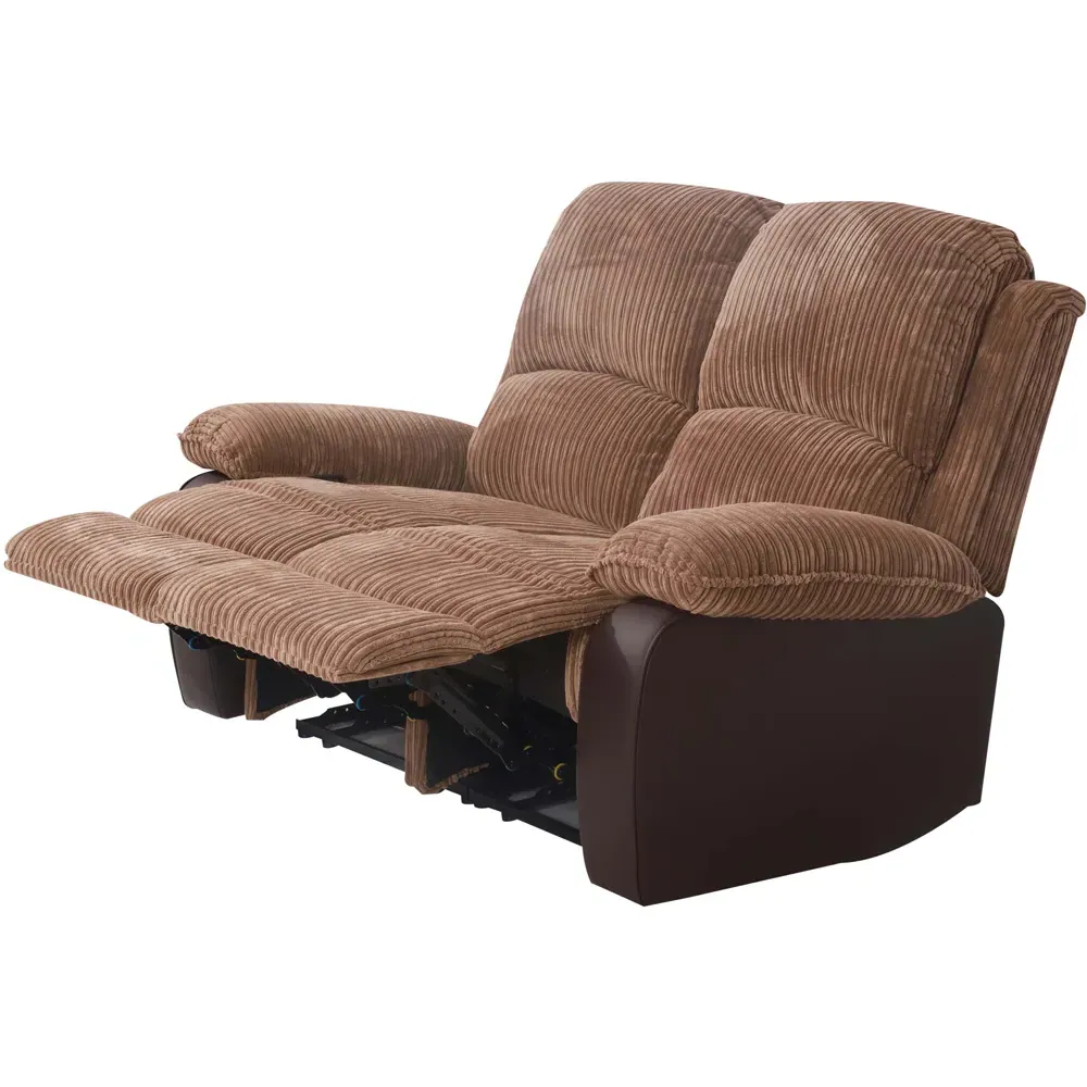 Brooklyn 2-Seater Recliner Sofa - Brown, Jumbo Cord